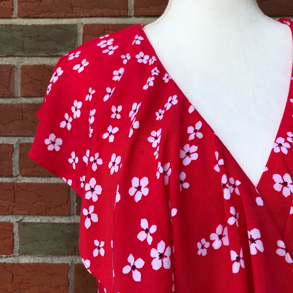 🌷 Draper James RSVP Floral Ruffle Short Sleeve Wrap Dress